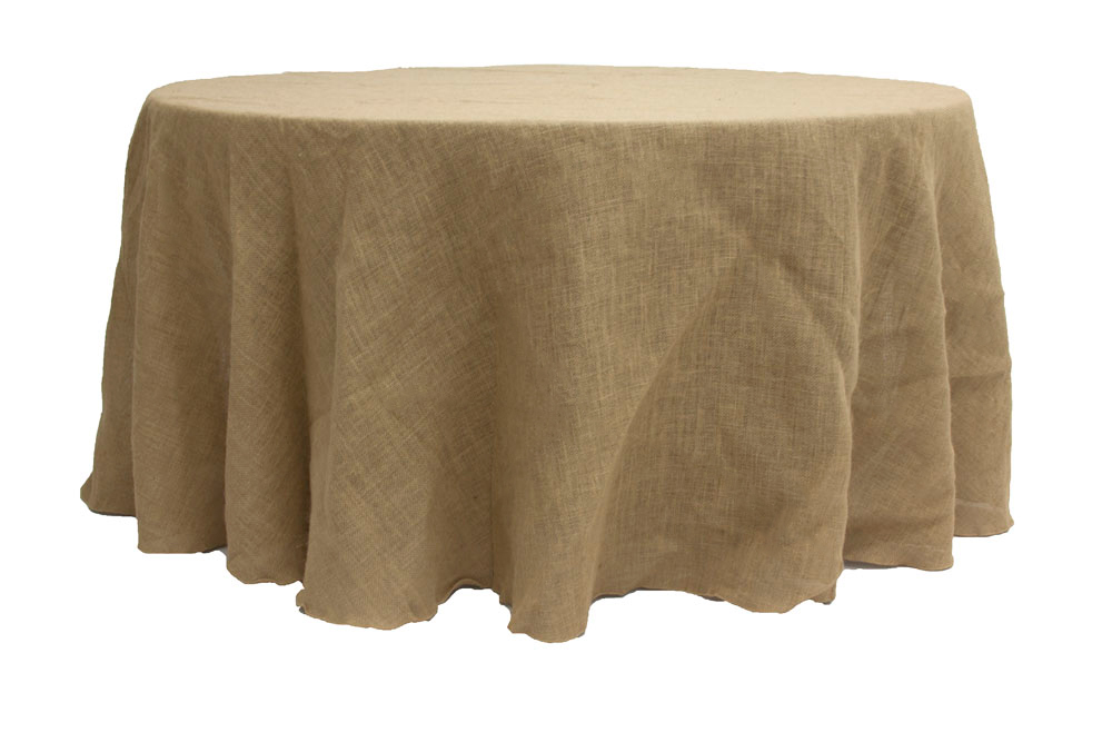 Burlap Round 132 Tablecloth, Burlap Round Table Cover